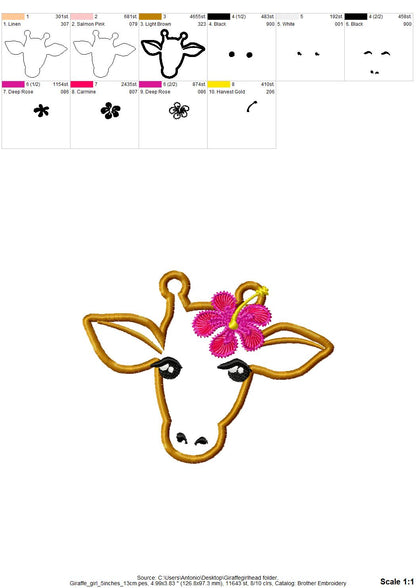 Giraffe Girl with Flower