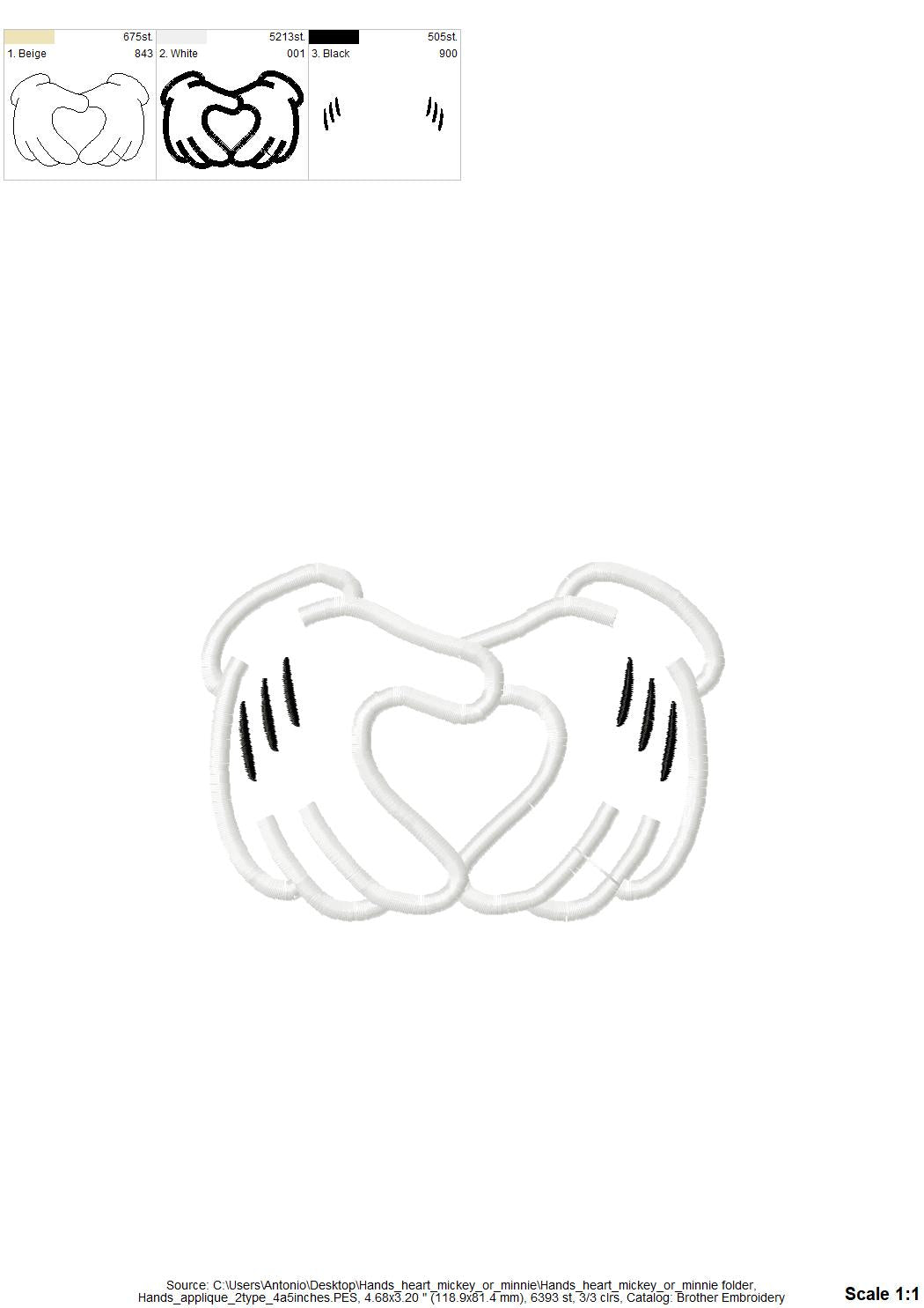 Miss and Mister Mouse Hand Heart