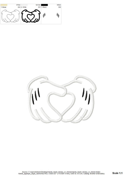 Miss and Mister Mouse Hand Heart