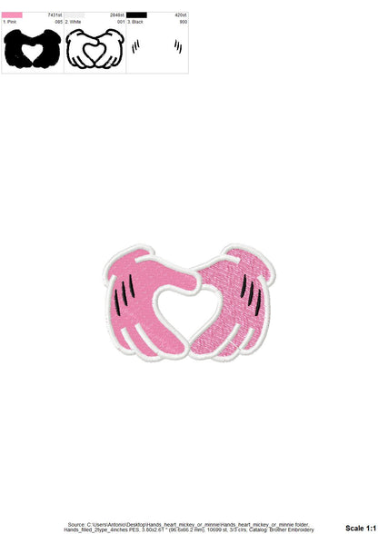 Miss and Mister Mouse Hand Heart