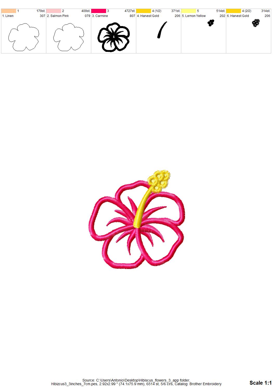Hibiscus Flower Set of 3