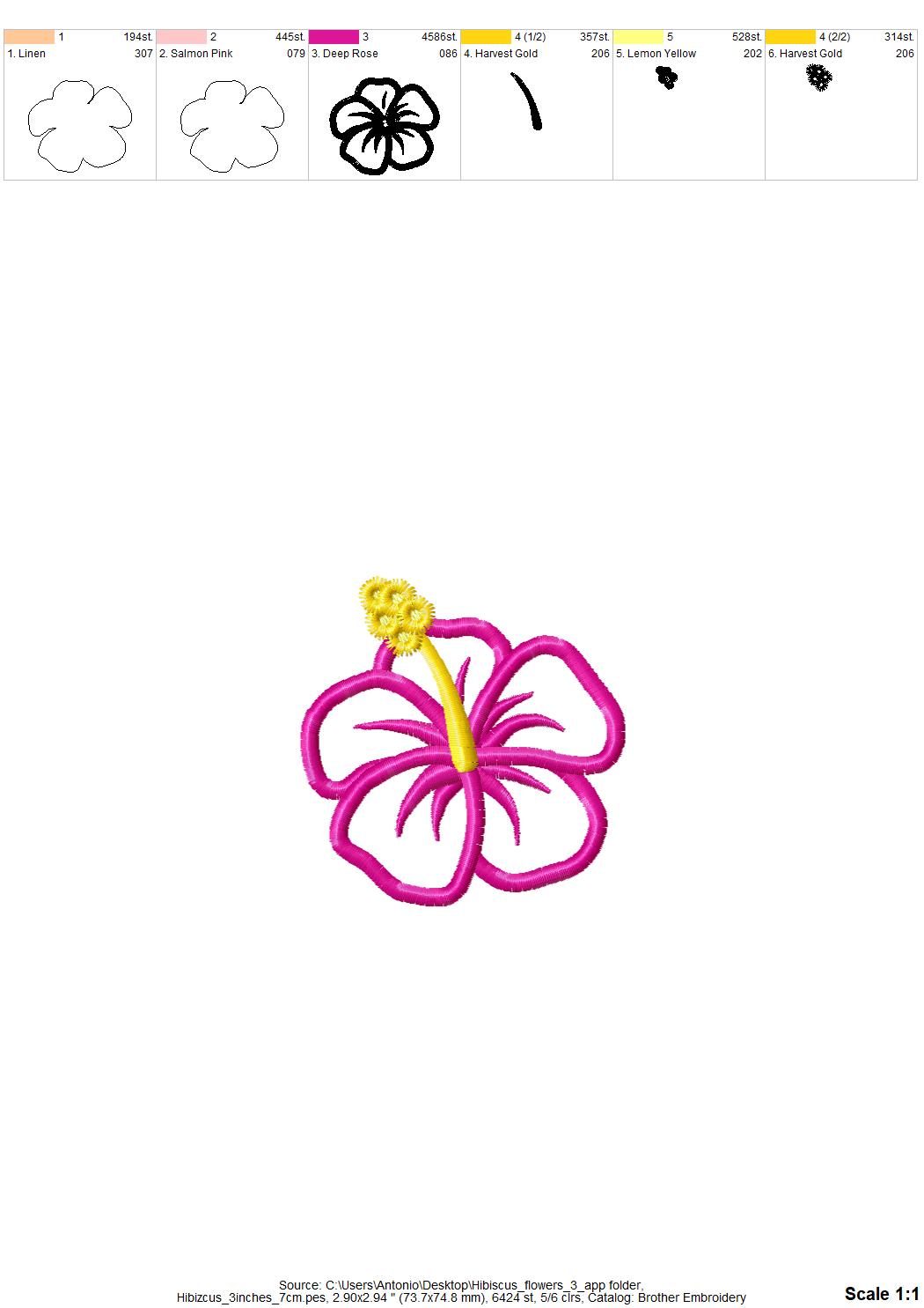 Hibiscus Flower Set of 3