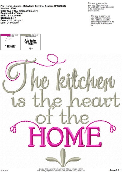 French Vintage Kitchen Towel Quote SET of 4