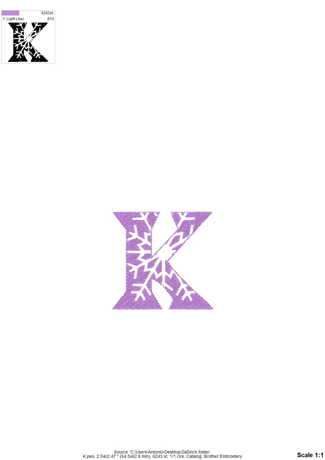 Frozen Font with Embossed Snowflake