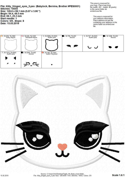 Fringed Eyelashes Kitty Cat
