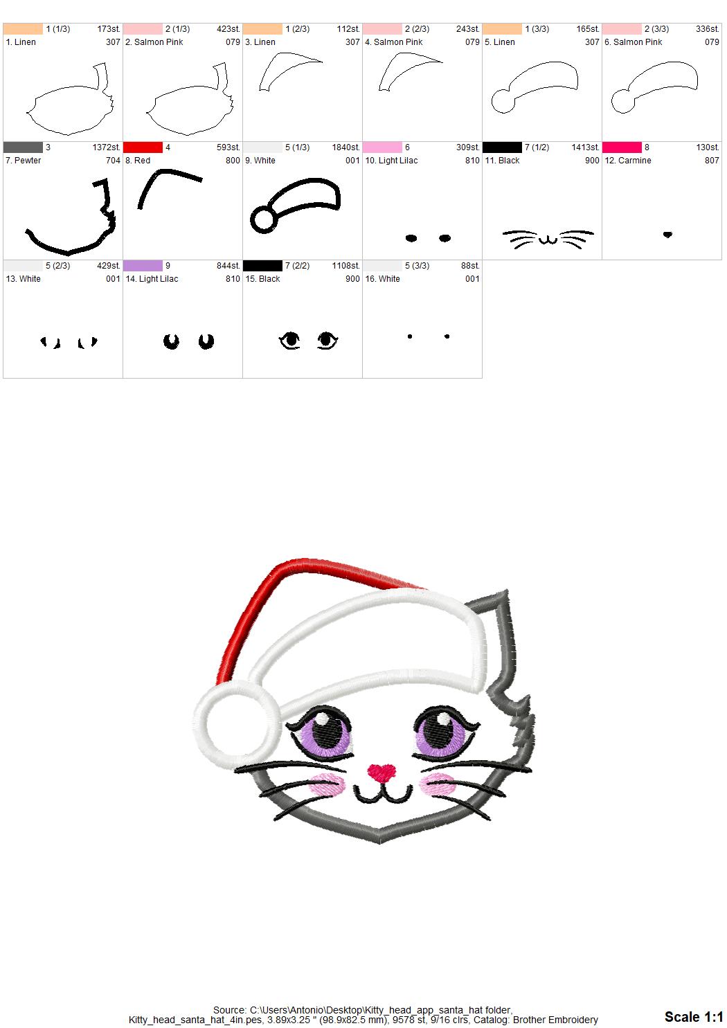Christmas Kitty Cat with Santa Hat