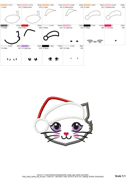Christmas Kitty Cat with Santa Hat