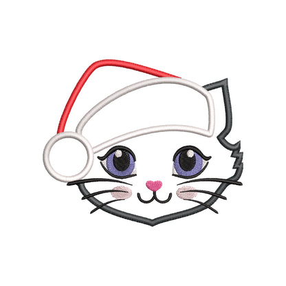 Christmas Kitty Cat with Santa Hat