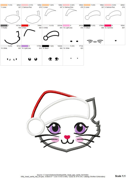 Christmas Kitty Cat with Santa Hat