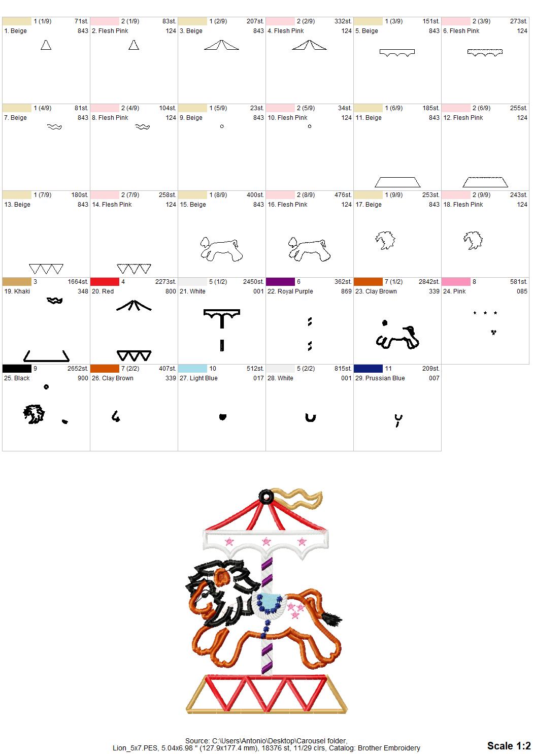 Carousel Set of 6 animal