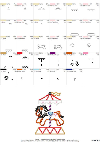 Carousel Set of 6 animal