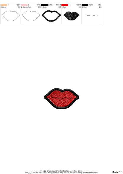 Mouth and Kiss Patch Set of 3