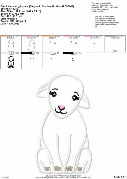 Little Lamb Sheep Applique