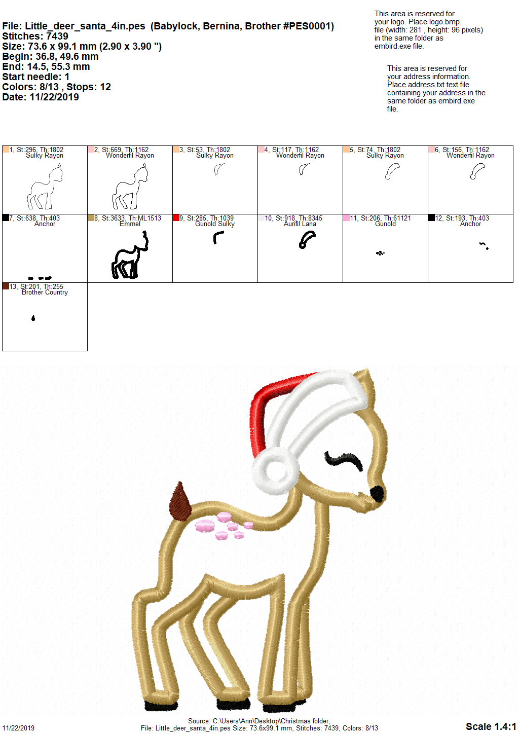 Christmas Baby Deer Fawn with Santa Hat