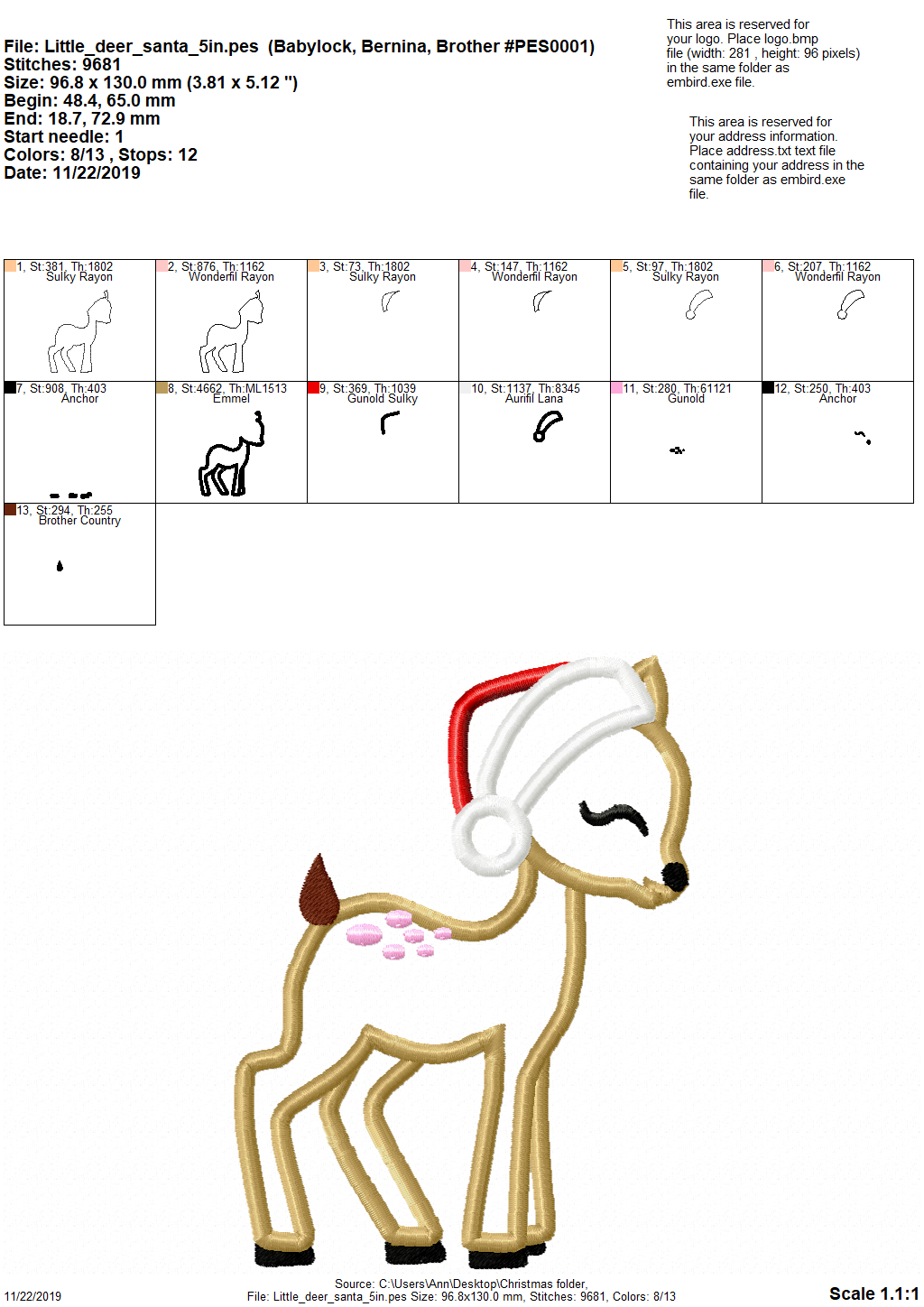 Christmas Baby Deer Fawn with Santa Hat