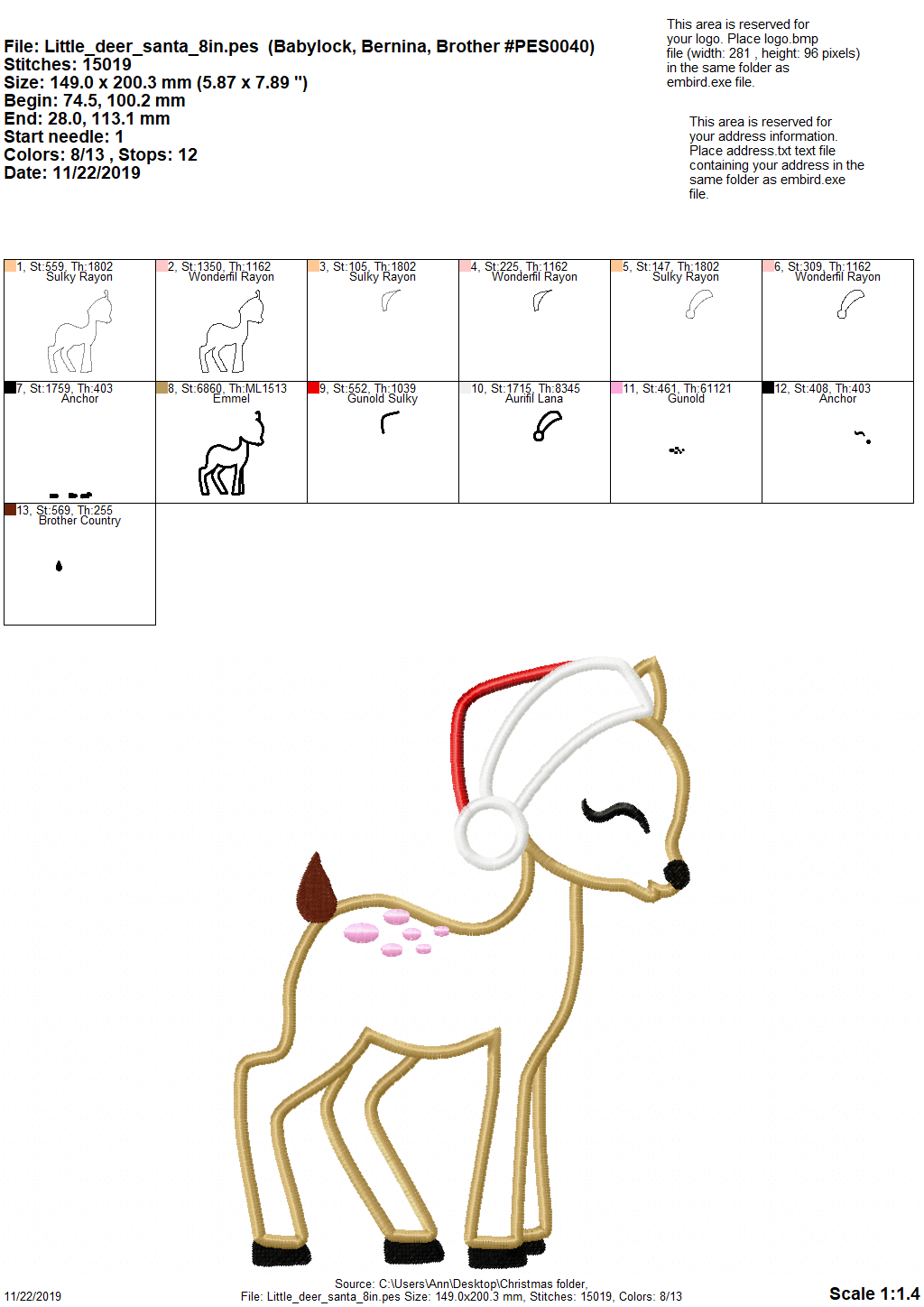 Christmas Baby Deer Fawn with Santa Hat