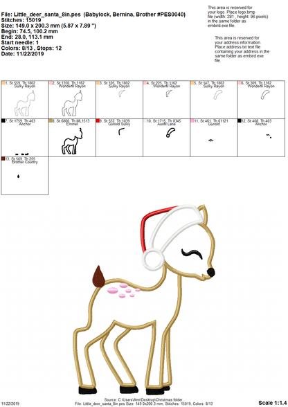 Christmas Baby Deer Fawn with Santa Hat