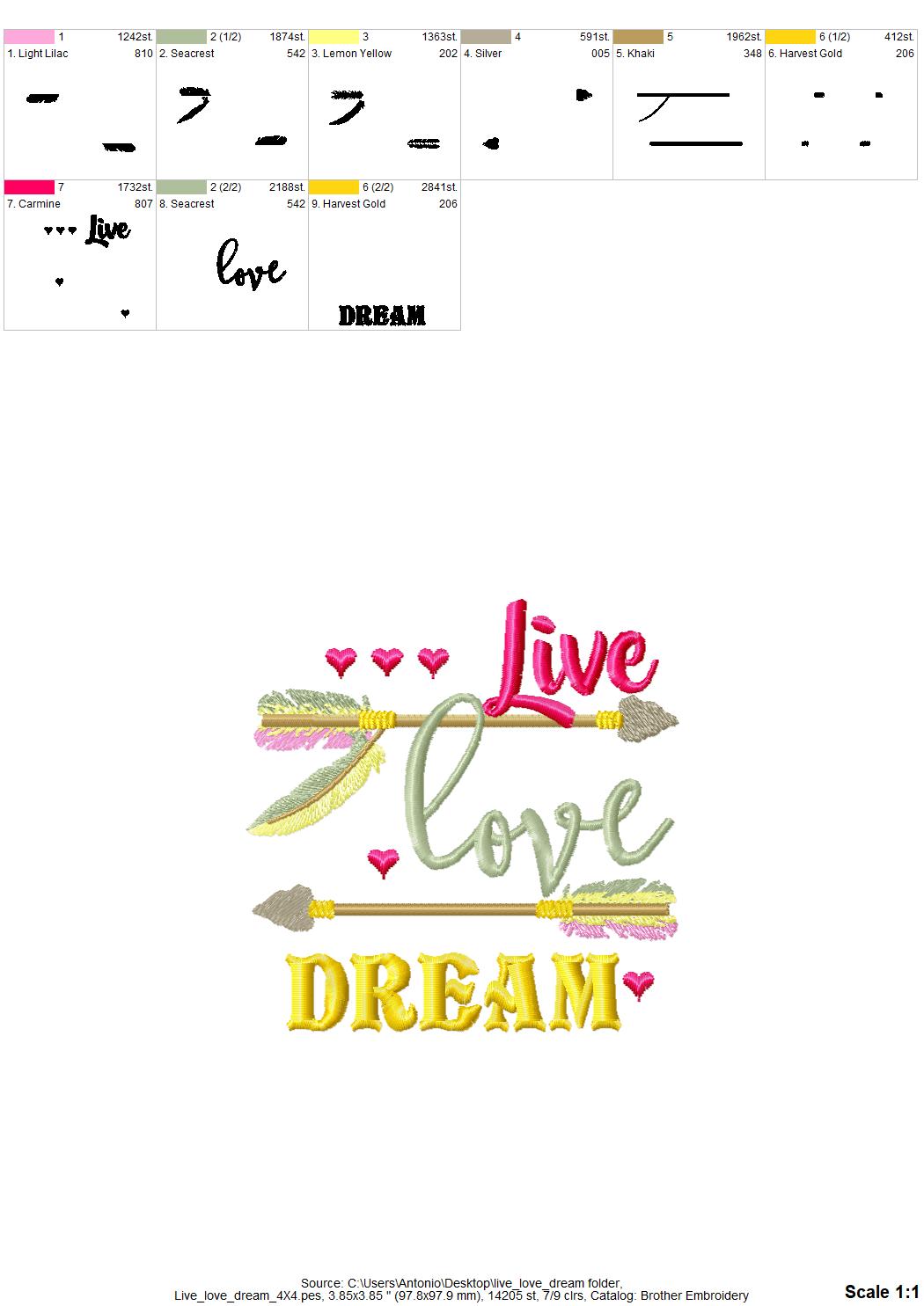 Live Love Dream Saying