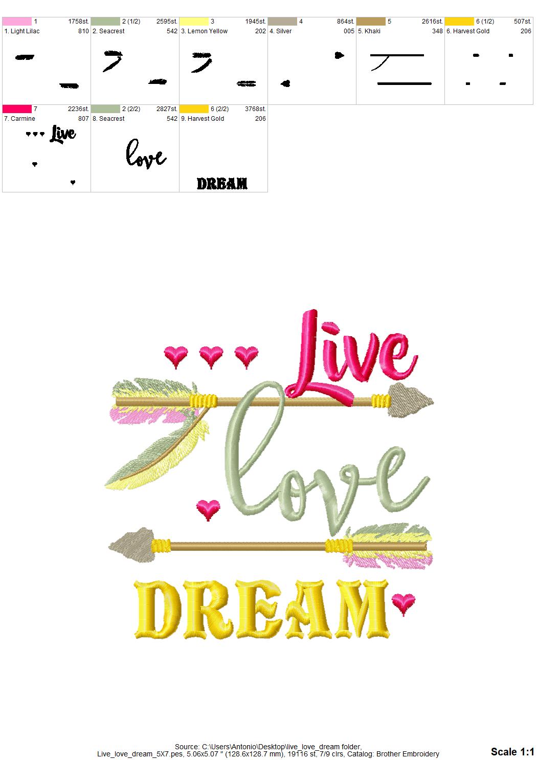 Live Love Dream Saying