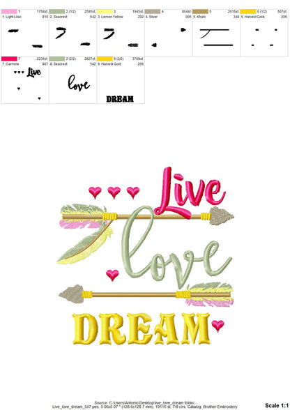 Live Love Dream Saying