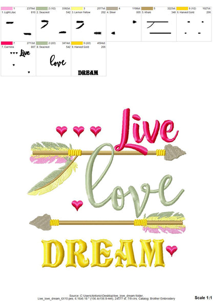 Live Love Dream Saying