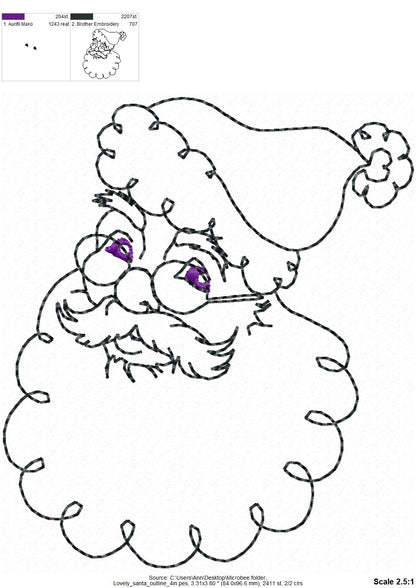 Quick Light Stitch Santa Outline