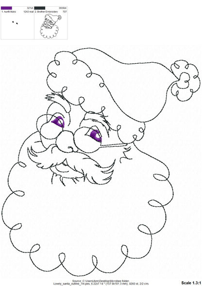 Quick Light Stitch Santa Outline