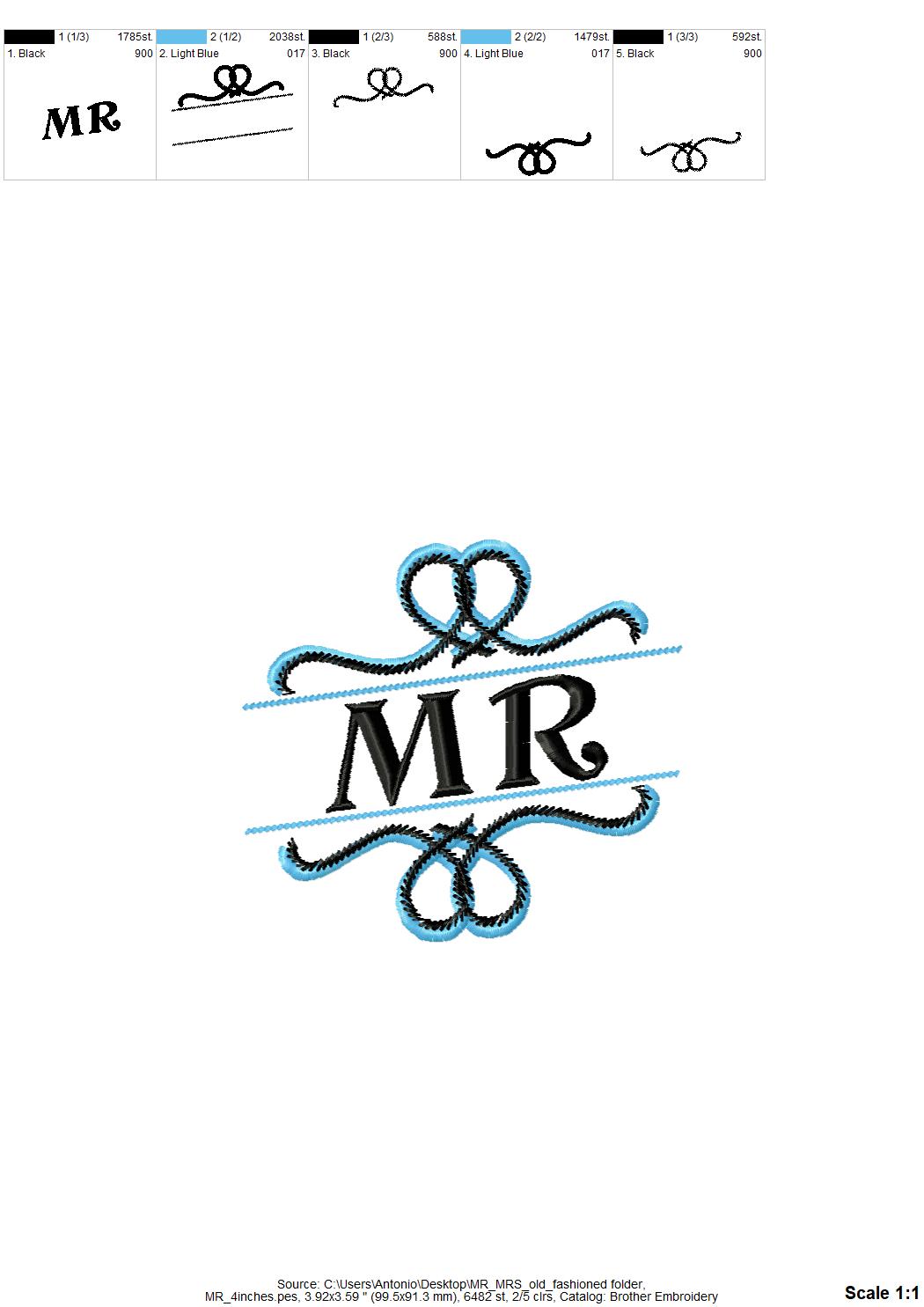 Mr and Mrs Wedding Monogram