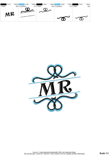 Mr and Mrs Wedding Monogram