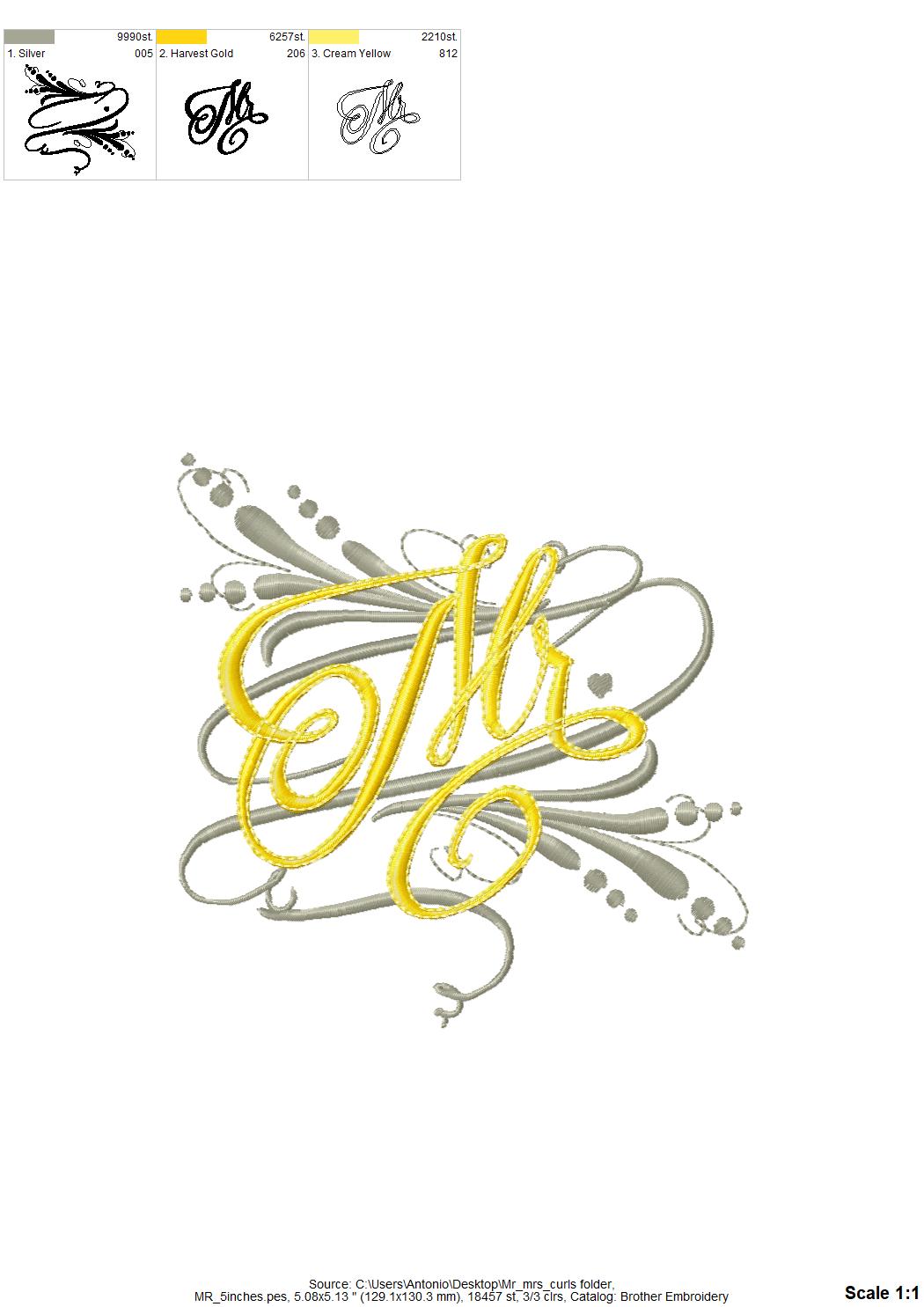 Mr and Mrs Wedding Monogram