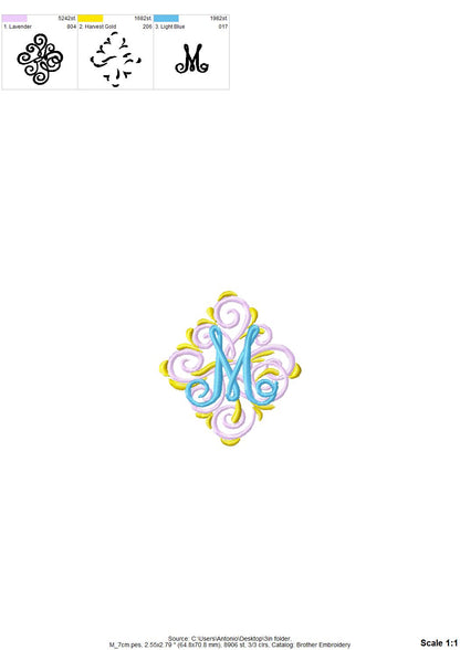 Ornamental Wedding Monogram Set
