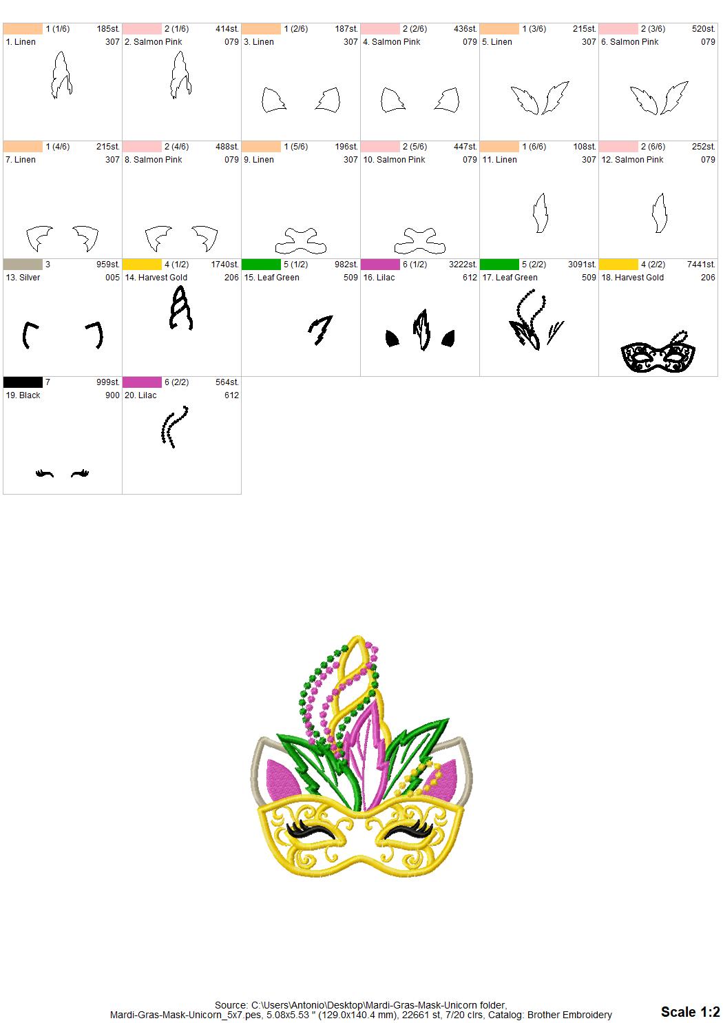Unicorn Mardi Gras Mask