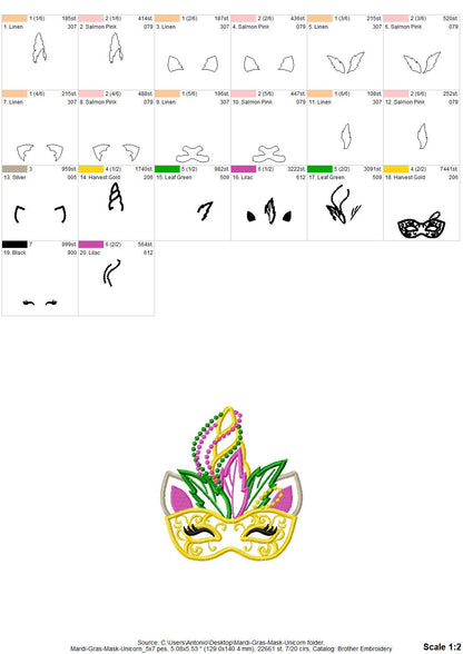 Unicorn Mardi Gras Mask