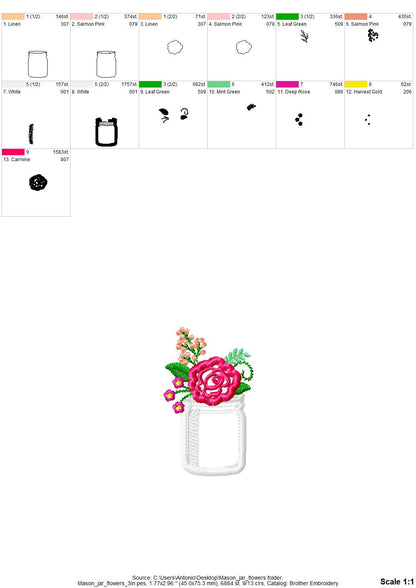 Rose Flower in Mason Jar