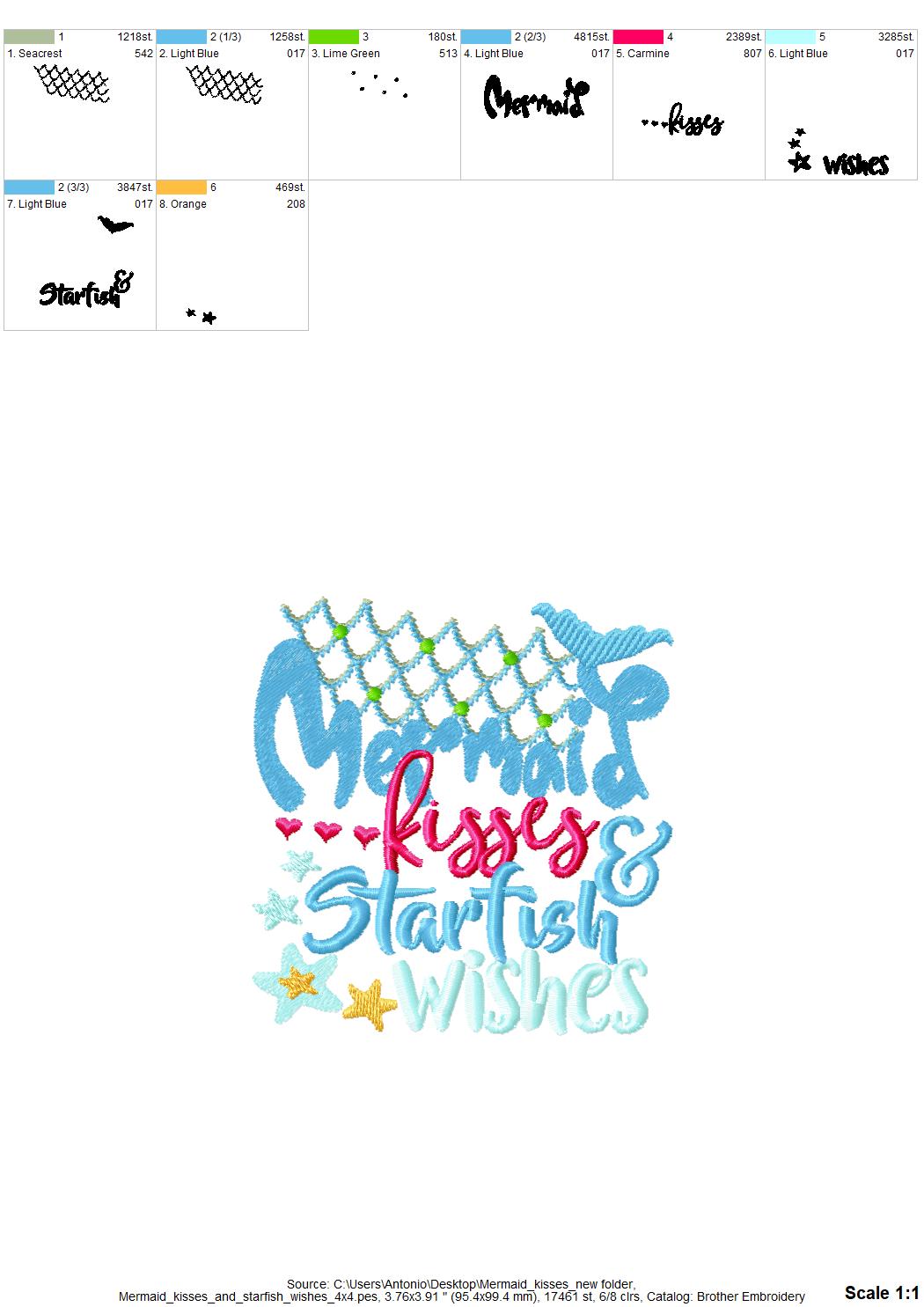 Mermaid Kisses and Starfish Wishes Saying