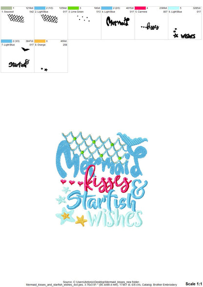 Mermaid Kisses and Starfish Wishes Saying