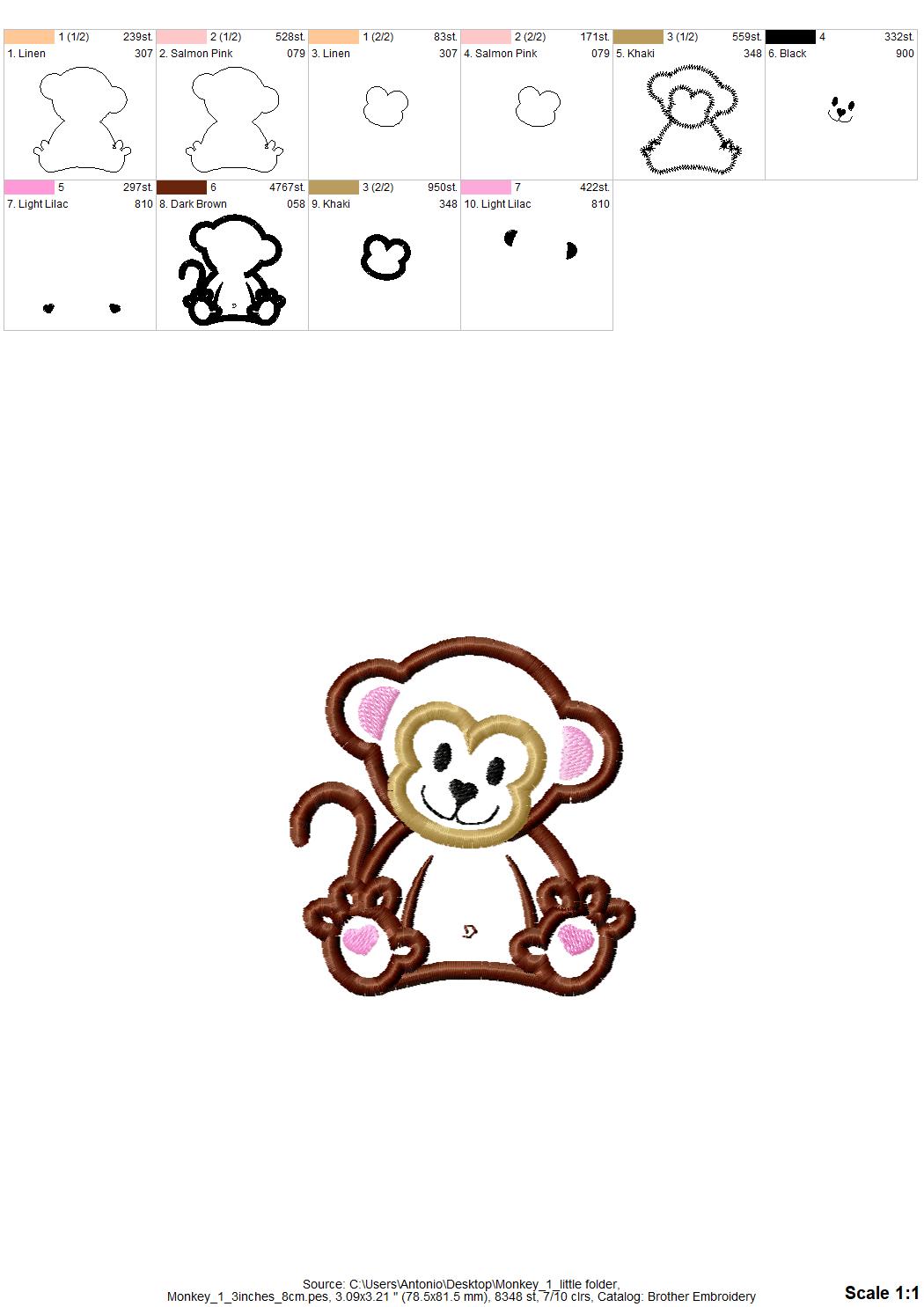 Little Monkey Applique