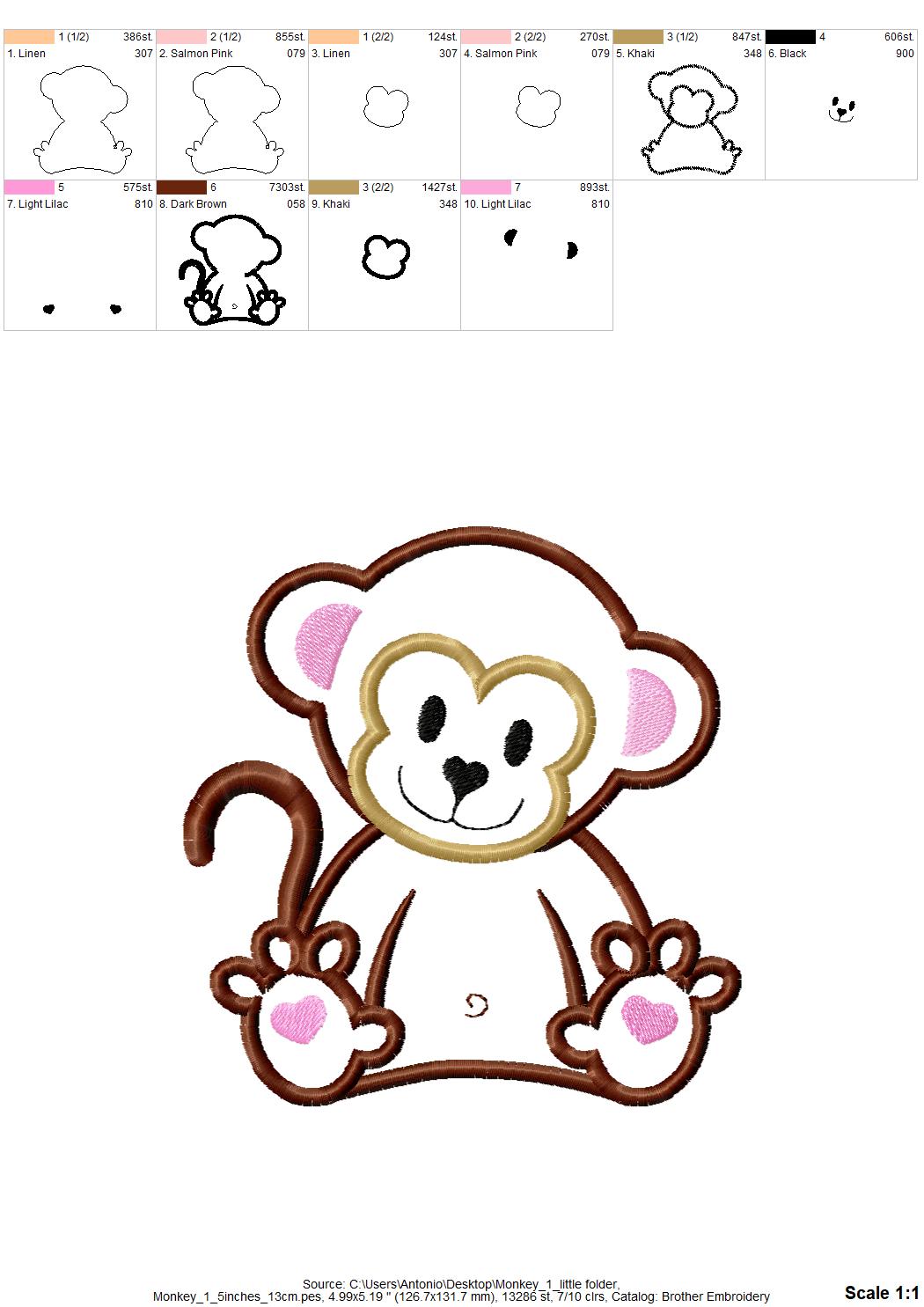 Little Monkey Applique