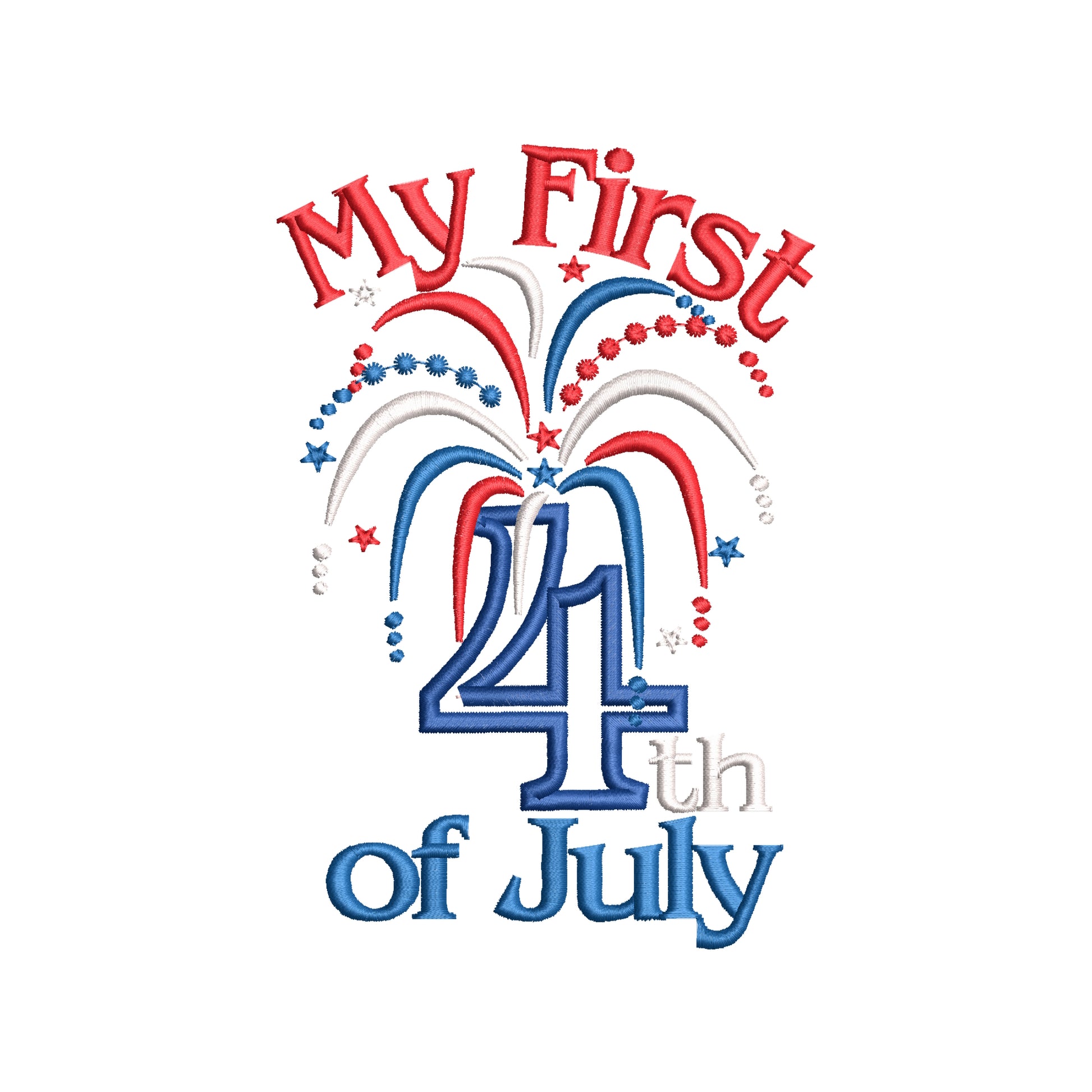 My first 4th of July and plain fireworks machine Embroidery 3.5" 4" 5" 6" 7" | PES DST JEF | Artapli