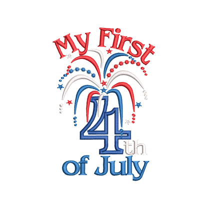 My first 4th of July and plain fireworks machine Embroidery 3.5" 4" 5" 6" 7" | PES DST JEF | Artapli