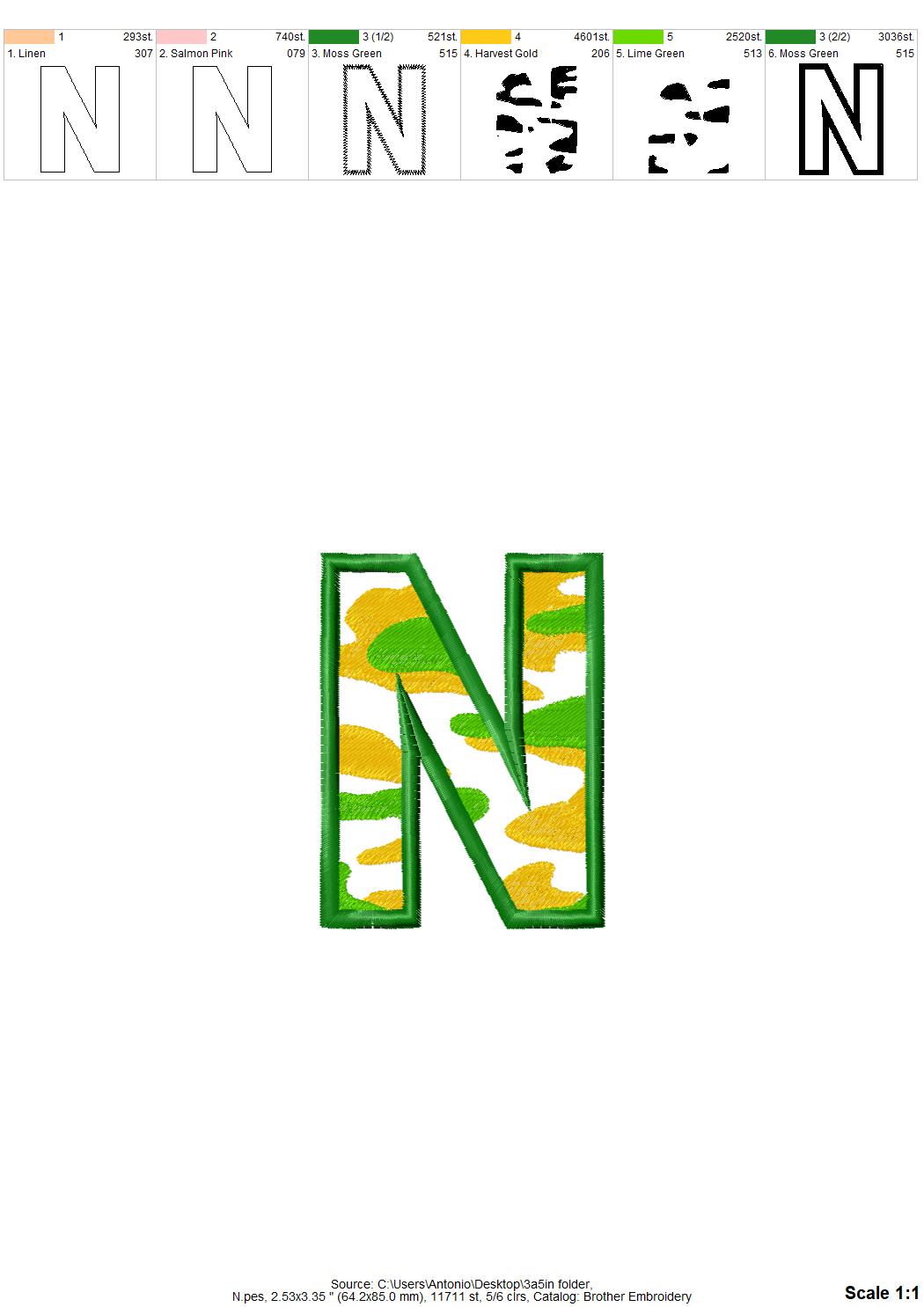 Camo Font Applique