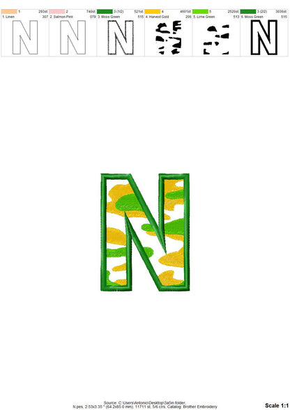 Camo Font Applique