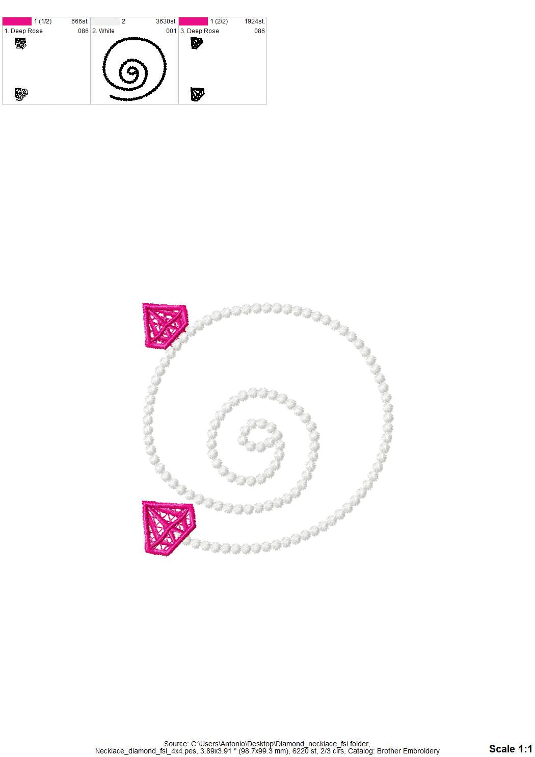 Necklace Diamond Charm FSL