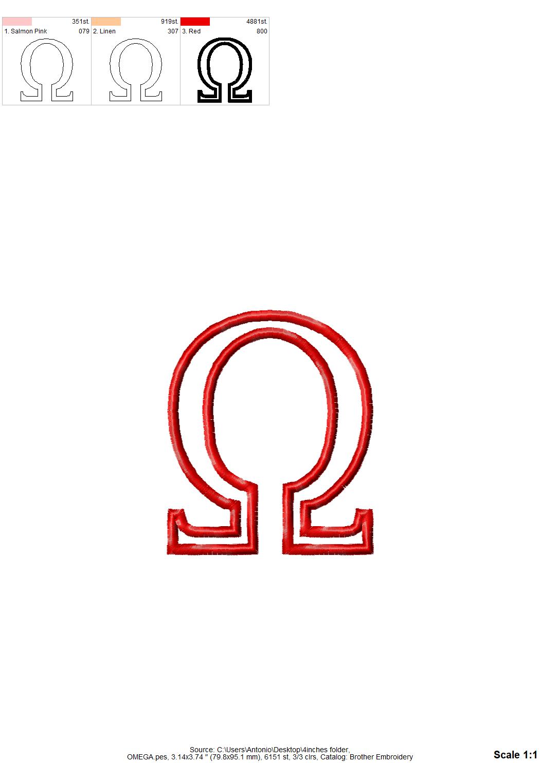 Greek Font Applique