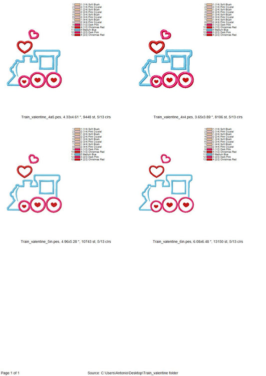 Valentine Day Train with Hearts