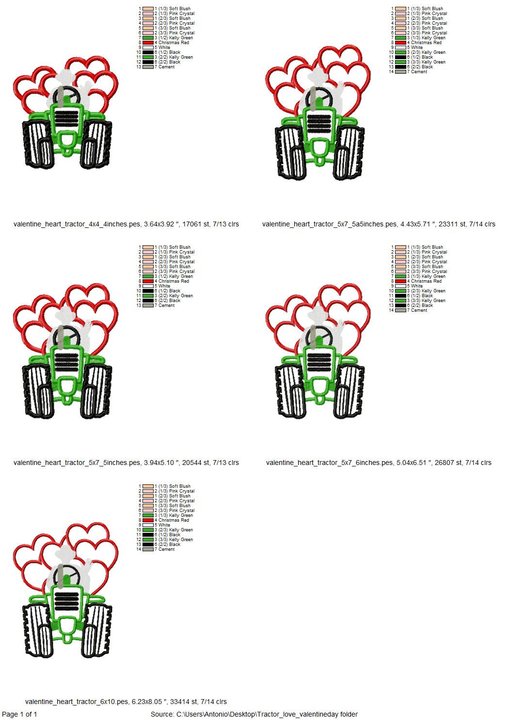 Valentine Day Tractor Bringing Hearts