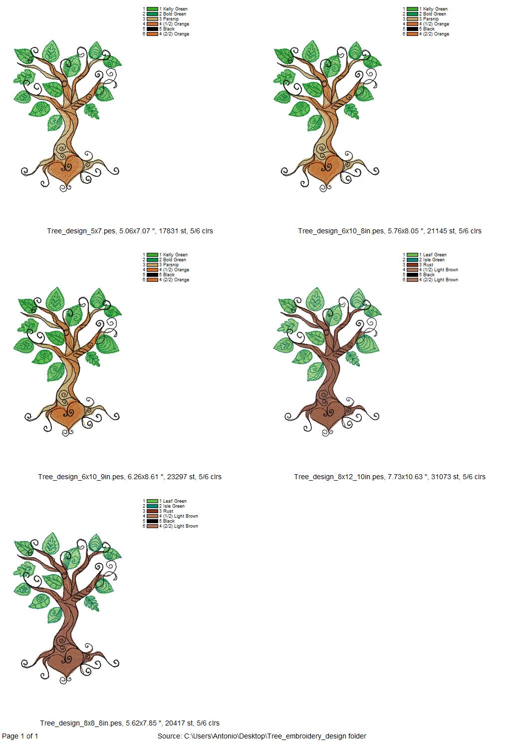 Tree of Life and Heart – Sizes 7" 7.5" 8" 8.5" 9" 10" Digital Embroidery File | Artapli