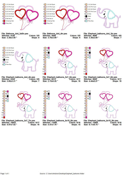 Valentine Elephant with Heart Balloon