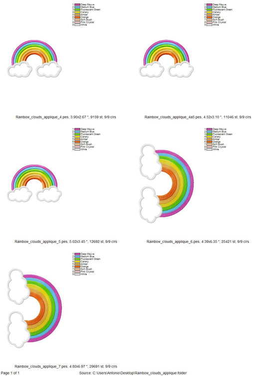 Rainbow and Clouds Applique