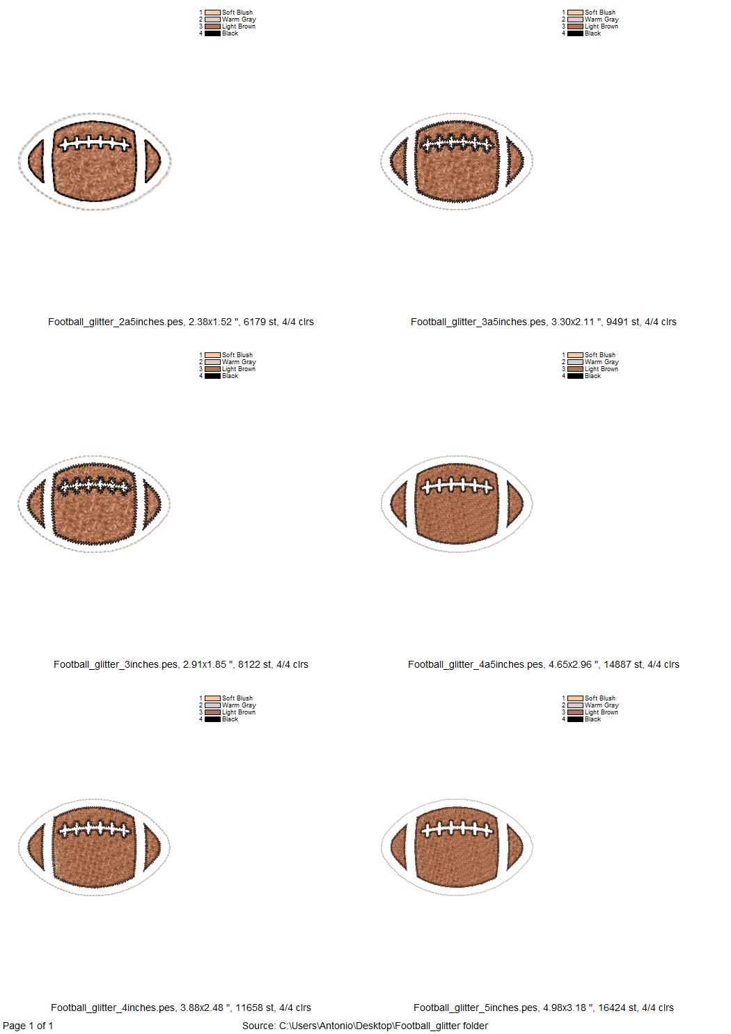 Football Glitter HTV Ball